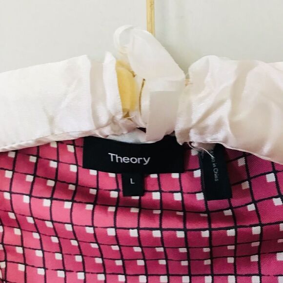 Theory | like new | Racer 100% Silk Tank in rose pink scoop neck size large - Picture 6 of 6